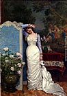 Auguste Toulmouche Young Woman In An Interior painting